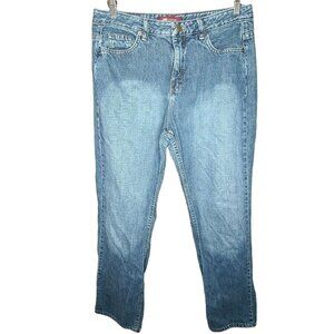 Lee Jeans Womens Size 14M Blue Washout Denim Straight Leg Riveted Ultimate 5